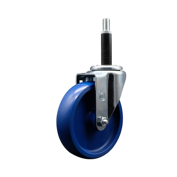 5'' SS Solid Poly Wheel Swivel 3/4'' Expanding Stem Caster